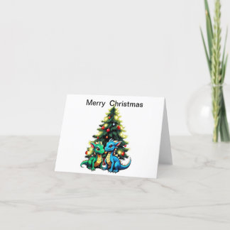 Festividades Cartão de Natal com dragões bonitos