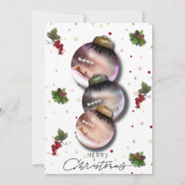 Festividades Cartão de Natal com Elegante Ornament Design Winte