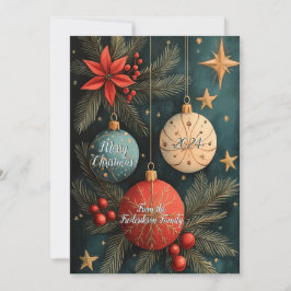 Festividades Cartão de Natal com Enfeites de Natal Antigos