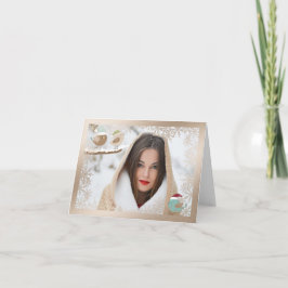 Festividades Cartão de Natal com Floco de Neve e Sobreposição d