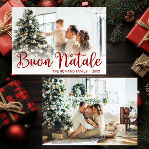 Festividades Cartão de Natal com Foto Buon Natale
