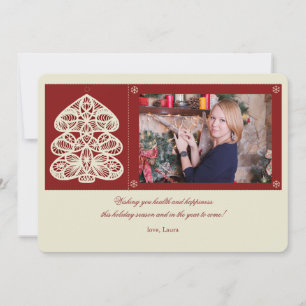 Festividades Cartão de Natal com Foto da Árvore de Renda