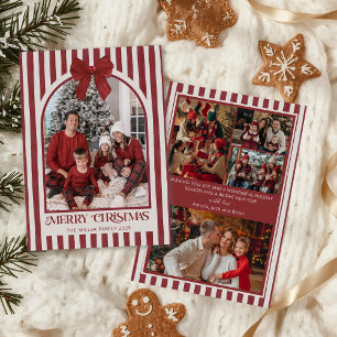 Festividades Cartão de Natal com Foto da Família Arco Vermelho