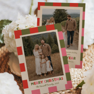 Festividades Cartão de Natal com Foto da Família Bright
