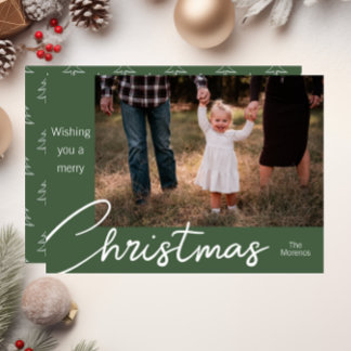 Festividades Cartão de Natal com Foto da Família da Árvore Verd