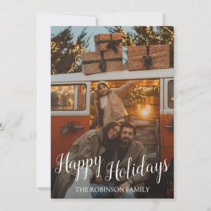 Festividades Cartão de Natal com Foto da Família Feliz Férias