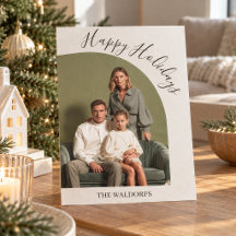 Cartão de Natal com Foto da Família Moderna 