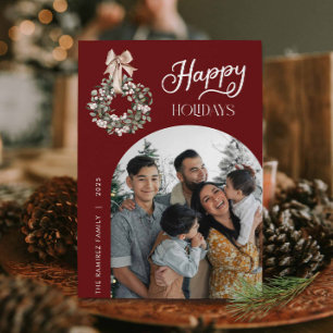 Festividades Cartão de Natal com Foto de Arco de Felizes Festas