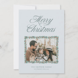 Festividades Cartão de Natal com Foto de Borda de Pinheiro em A