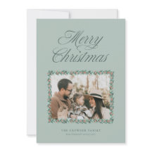 Cartão de Natal com Foto de Borda de Pinheiro em A