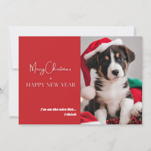 Festividades Cartão de Natal com Foto de Cachorro Fofo