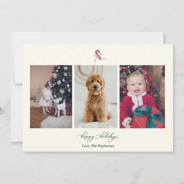 Festividades Cartão de Natal com Foto de Cana de Açúcar (Frente)