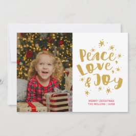 Festividades Cartão de Natal com Foto de Férias Paz Amor & Aleg