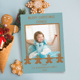Festividades Cartão de Natal com Foto de Homem de Biscoito de G