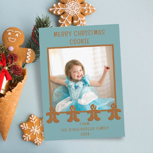 Festividades Cartão de Natal com Foto de Homem de Biscoito de G