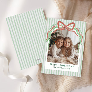 Festividades Cartão de Natal com Foto de Natal com Listra Verde