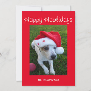 Festividades Cartão de Natal com Foto do Cachorro Feliz no Howl