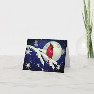 Festividades Cartão de Natal com Foto do Cardinal da Floresta E