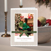 Cartão de Natal com Foto Dobrada com Laço de Velud