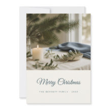 Cartão de Natal com Foto e Escrita Merry Christmas