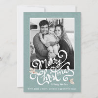 Cartão de Natal com Foto em Filtro Preto e Branco