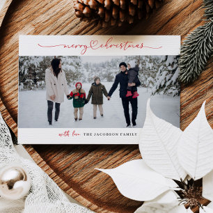 Festividades Cartão de Natal com Foto em Grid e Letra Coração M