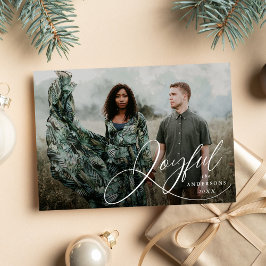 Festividades Cartão de Natal com Foto em Script de Elegância Al
