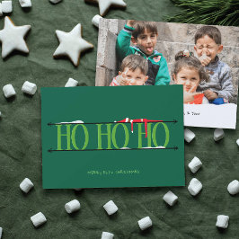 Festividades Cartão de Natal com Foto em Verde Caçador e Traves