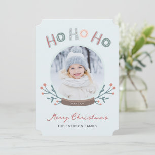 Festividades Cartão de Natal com Foto Ho Ho Ho