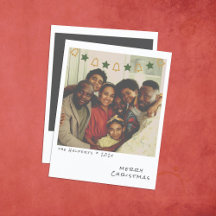 Cartão de Natal com Foto Instantânea Nostálgica