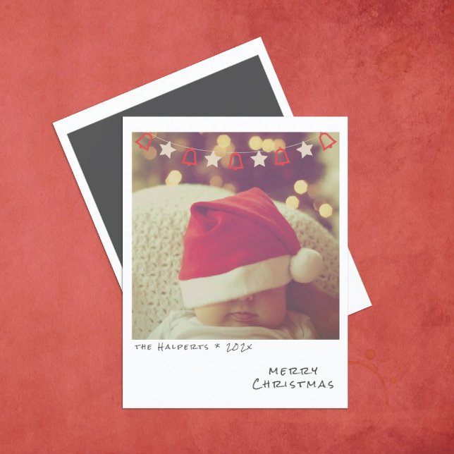 Festividades Cartão de Natal com Foto Instantânea Nostálgica (Criador carregado)