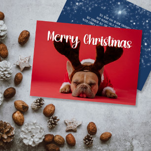 Festividades Cartão de Natal com foto moderna e cumprimentos no