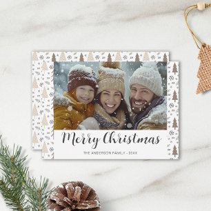 Festividades Cartão de Natal com Foto Moderno com Legenda Feliz