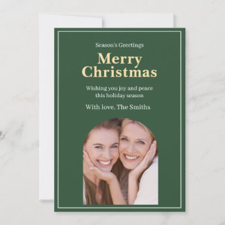 Festividades Cartão de Natal com foto verde