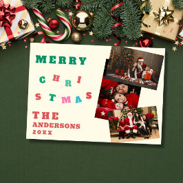 Festividades Cartão de Natal com fotos personalizadas da famíli