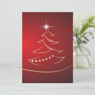 Festividades Cartão de Natal com fundo vermelho em árvore de Na
