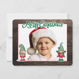 Festividades Cartão de Natal com gnomos (adicione sua foto)
