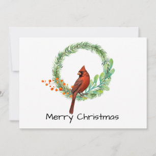 Festividades Cartão de Natal com Grinalda Cardinal