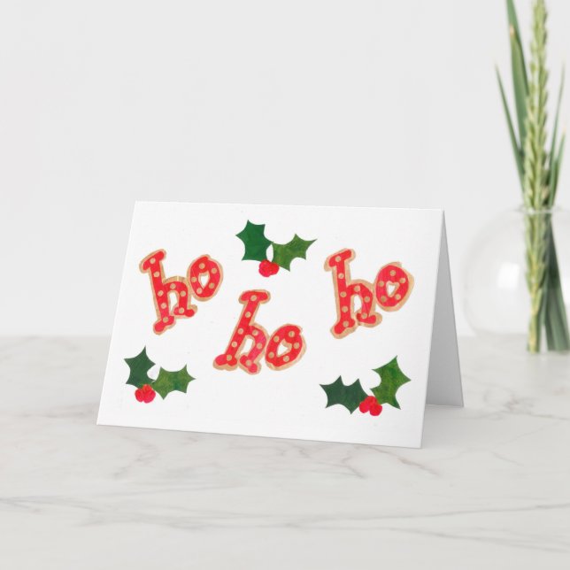 Festividades Cartão de Natal com Holly (Frente)