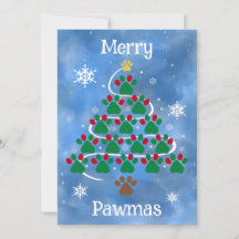Cartão de Natal com Impressão de Cachorro