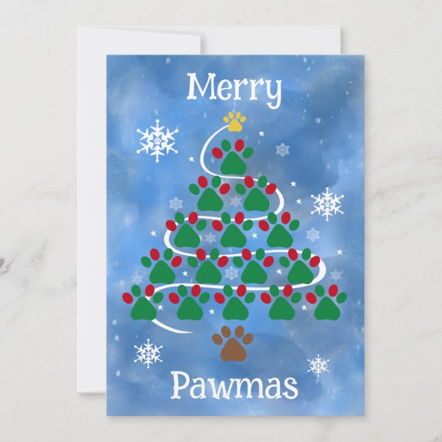 Festividades Cartão de Natal com Impressão de Cachorro (Frente)