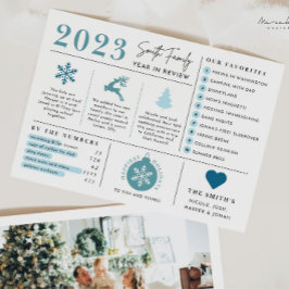 Festividades Cartão de Natal com Infográfico de Revisão do Ano 