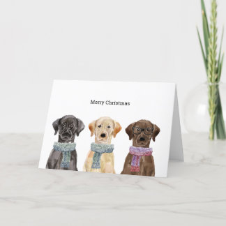 Festividades Cartão de Natal com Labradores de inverno