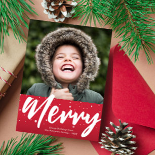 Festividades cartão de natal com letra de pincel branco