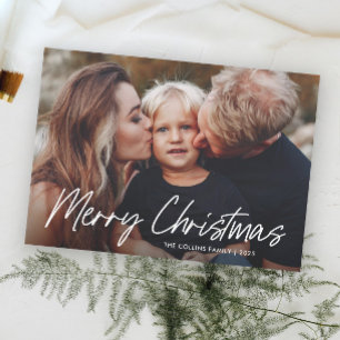 Festividades Cartão de Natal com Letreiro Moderno Feliz Natal 2