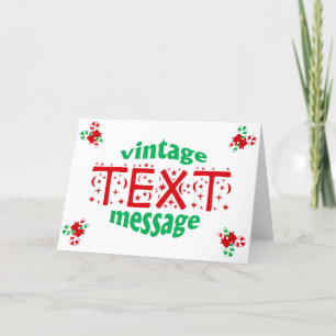 Festividades Cartão de Natal com Mensagem de Texto Antiga de Ba