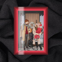 Cartão de Natal com Moldura Vermelha