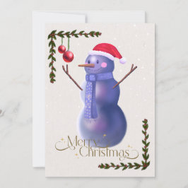 Festividades Cartão de Natal com Neve e Decoração Festiva