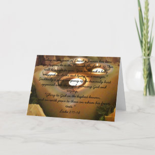 Festividades Cartão de Natal com o verso da bíblia de Natal