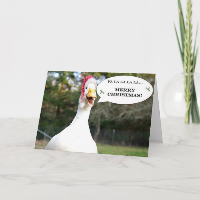 Festividades Cartão de Natal com Pato Cantante (Frente)